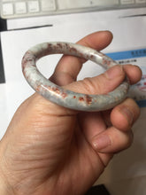 Load image into Gallery viewer, 53.3mm Certified 100% Natural Type A Light Green Purple Red Gray A Red Earth Plateau Round Cut Jadeite Jade Bangle PH203-6213
