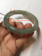 Load image into Gallery viewer, 56.5mm Certified 100% natural Type A oily dark green/gray/black (老油青) jadeite jade bangle PF34-5472
