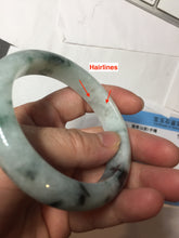 Load image into Gallery viewer, 56.5mm Certified 100% natural Type A light green with green floating flowers jadeite jade bangle PH241-7292
