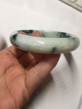 Load image into Gallery viewer, 53mm certified 100% natural Type A green white with green floating flowers jadeite bangle PD157-6246
