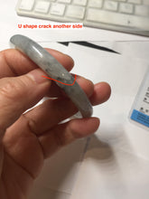 Load image into Gallery viewer, 56mm certificate 100% natural Type A white dark green ink painting (水墨) round cut jadeite jade bangle PC157-3144
