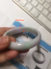 Load image into Gallery viewer, 51.5mm certified Type A 100% Natural sunny green purple oval Jadeite Jade bangle PC5-4031

