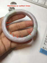 Load image into Gallery viewer, 60mm certified Type A 100% Natural light green purple Jadeite Jade bangle PC97-8466
