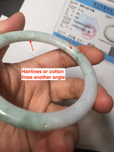 Load image into Gallery viewer, 59mm certified Type A 100% Natural green white flat round cut Jadeite Jade bangle PH217-3245
