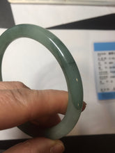 Load image into Gallery viewer, 59.8mm Certified Type A 100% Natural oily dark green(老油青) gray black round cut Jadeite Jade bangle BH110-0696
