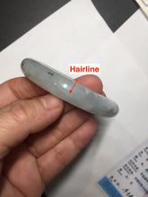 Load image into Gallery viewer, 54.5mm 100% natural type A icy watery light green/brown/black ice river with seaweed jadeite jade bangle Y154-5248
