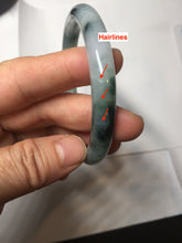 Load image into Gallery viewer, 55.6mm Certified Type A 100% Natural Dark Green Blue Gray Black Moonlit Ink (水墨月色) Round Cut Jadeite Jade Bangle AZ142-0750
