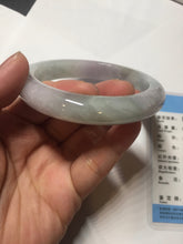 Load image into Gallery viewer, 60.5mm Certified Type A 100% Natural icy watery green/purple chubby Jadeite Jade bangle PB236-9536
