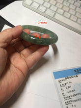 Load image into Gallery viewer, Shopify only. 54mm certified 100% natural Type A icy watery oliy dark green(油青) brown jadeite jade bangle BS103-4060
