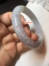 Load image into Gallery viewer, Shopify Only. 57mm Certified Type A 100% Natural icy watery green purple Jadeite Jade bangle BM85-8637
