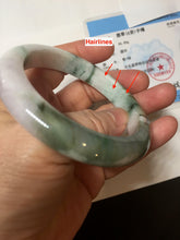 Load image into Gallery viewer, 57mm Certified Type A 100% Natural sunny green white purple gray Jadeite bangle PE122-1261
