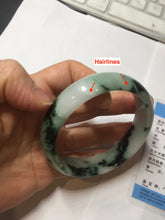 Load image into Gallery viewer, 59.2mm Certified Type A 100% Natural sunny green/dark green/purple/white Spring Forest broad Jadeite bangle PH71-0574
