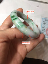 Load image into Gallery viewer, 52.6mm certified  100% Natural type A sunny green yellow purple (Fu Lu Shou)Jadeite Jade bangle PH245-0504
