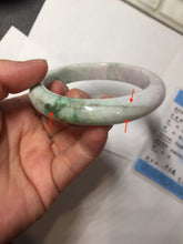 Load image into Gallery viewer, 60.6mm certified 100% Natural sunny green/white/purple/brown Jadeite Jade bangle AZ165-4034
