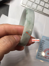 Load image into Gallery viewer, 68.3mm certified 100% natural Type A ligit green white with green floating flowers thin jadeite jade bangle AZ173-1027
