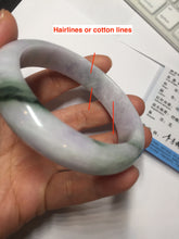 Load image into Gallery viewer, 57.7mm certified 100% natural Type A light green yellow purple(FU LOU SHOU) chubby jadeite jade bangle PA191-4761
