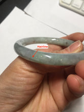 Load image into Gallery viewer, 53.5mm Certified Type A 100% Natural light green purple round cut Jadeite bangle PD203-3923
