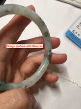 Load image into Gallery viewer, 57.2mm certified 100% natural Type A white sunny green dark green ink painting (水墨) round cut jadeite jade bangle PC158-3151
