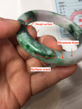 Load image into Gallery viewer, 55.5mm Certified 100% natural Type A Green &amp; Light Purple jadeite jade bangle PH246-0510
