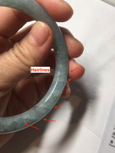 Load image into Gallery viewer, 55.5mm Certified Type A 100% Natural dark green/purple/gray round cut Jadeite bangle AA127-6935
