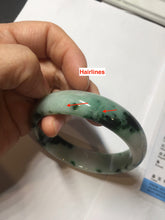 Load image into Gallery viewer, 59.2mm Certified Type A 100% Natural sunny green/dark green/purple/white Spring Forest broad Jadeite bangle PH71-0574

