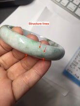 Load image into Gallery viewer, 58.5mm Certified Type A 100% Natural Sunny Green Purple Gray brown black Jadeite Jade Bangle AZ182-6585
