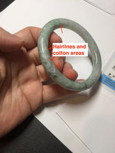 Load image into Gallery viewer, 55.2mm certified 100% natural Type A light green with green floating flowers round cut jadeite jade bangle BS109-2524

