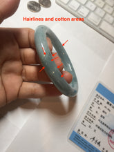 Load image into Gallery viewer, 60.5mm certified 100% natural light green/blue chubby round cut jadeite jade bangle PC99-9145
