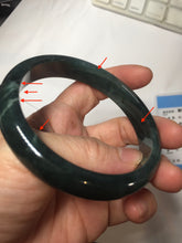 Load image into Gallery viewer, 61mm Certified Type A 100% Natural dark green/blue/gray/black Guatemala Jadeite bangle AZ145-6411
