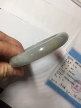 Load image into Gallery viewer, 60.5mm Certified Type A 100% Natural icy watery green/purple chubby Jadeite Jade bangle E146-9537
