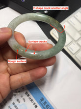 Load image into Gallery viewer, 51.1mm certified 100% natural Type A dark green yellow gray round cut jadeite jade bangle H163-6011
