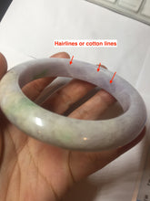 Load image into Gallery viewer, 59.5mm certified 100% natural Type A sunny green/purple white jadeite jade bangle PC198-1215
