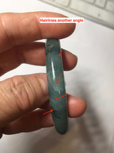 Load image into Gallery viewer, 55mm Certified Type A 100% Natural dark green/gray round cut Jadeite bangle PA227-2426
