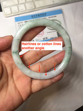 Load image into Gallery viewer, 59mm certified Type A 100% Natural green white flat round cut Jadeite Jade bangle PH217-3245

