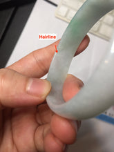 Load image into Gallery viewer, 51.6mm Certified Type A 100% Natural sunny green light green white thin Jadeite Jade bangle BS120-1581
