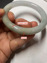 Load image into Gallery viewer, 54.6mm certified 100% natural Type A light gray white purple round cut jadeite jade bangle AA120-4902
