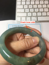 Load image into Gallery viewer, 56.8mm Certified 100% natural Type A oily dark green/ gray (老油青) jadeite jade bangle PB286-0548
