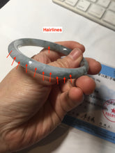 Load image into Gallery viewer, 56.3mm Certified Type A 100% Natural dark green/purple/gray round cut Jadeite bangle AA129-6929
