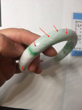 Load image into Gallery viewer, 60.6mm certified 100% Natural sunny green/white/purple/brown Jadeite Jade bangle AZ165-4034
