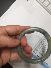 Load image into Gallery viewer, 51mm Certified 100% Natural Green/ black/gray sesame paste 芝麻糊 青花 round cut nephrite Jade bangle HHE104-5567
