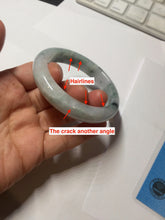 Load image into Gallery viewer, 52.5 mm Certified Type A 100% Natural green white Jadeite Jade bangle PA216-3889
