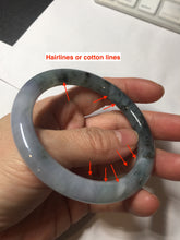 Load image into Gallery viewer, 55mm Certified Type A 100% Natural icy watery dark green/purple/gray round cut Jadeite bangle AA132-6931
