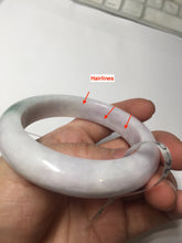 Load image into Gallery viewer, 54mm Certified 100% natural Type A olive green/white/purple/brown(FU LU SHOU) chubby jadeite jade bangle AX96-(5190)
