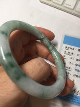 Load image into Gallery viewer, 56.9mm certified Type A 100% Natural green with green floating flowers Green Vines and Spring Blossoms(青藤与飞花)  round cut Jadeite Jade bangle PH216-3253
