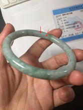 Load image into Gallery viewer, 60mm Certified Type A 100% Natural green round cut jadeite Jade bangle PJ40-0277
