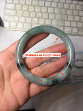 Load image into Gallery viewer, 55.5mm Certified Type A 100% Natural Dark Green Blue Gray Black Moonlit Ink (水墨月色) Round Cut Jadeite Jade Bangle AZ141-0759
