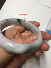 Load image into Gallery viewer, 57.7mm certified 100% natural Type A light green yellow purple(FU LOU SHOU) chubby jadeite jade bangle PA191-4761
