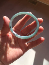 Load image into Gallery viewer, 58.8mm Certified Type A 100% Natural dark green/blue/gray with Guatemala slim round cut Jadeite bangle PE70-1478
