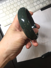 Load image into Gallery viewer, 62.5mm 100% Natural dark green/black meteorite Star Trail(星轨) Night sky nephrite bangle HN161-5901
