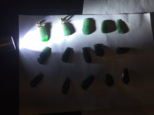 Load image into Gallery viewer, 100% Natural type A dark green gray black Guatemala Jadeite Jade thin blessed melon pendant PA210
